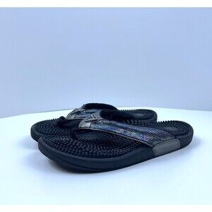 Kenkoh Women's Spirit V Massage Thong Sandals Metalic Flip Flop Reflexology Sz 6